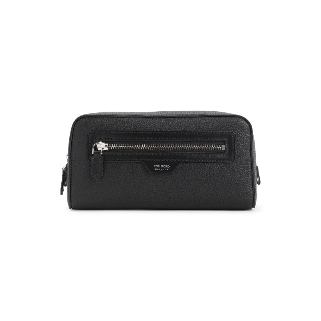 Tom Ford Textured Calf Leather Clutch With Silver Hardware