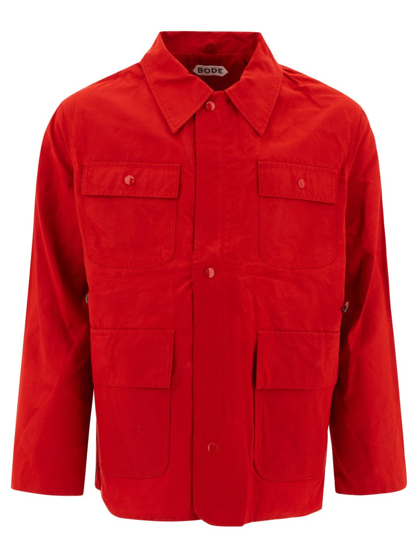 Bode Boxy Red Cotton Jacket