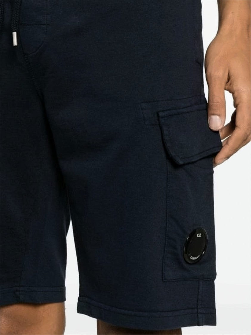 C.P. Company Relaxed-Fit Black Shorts With Elastic Waistband And Functional Pocket