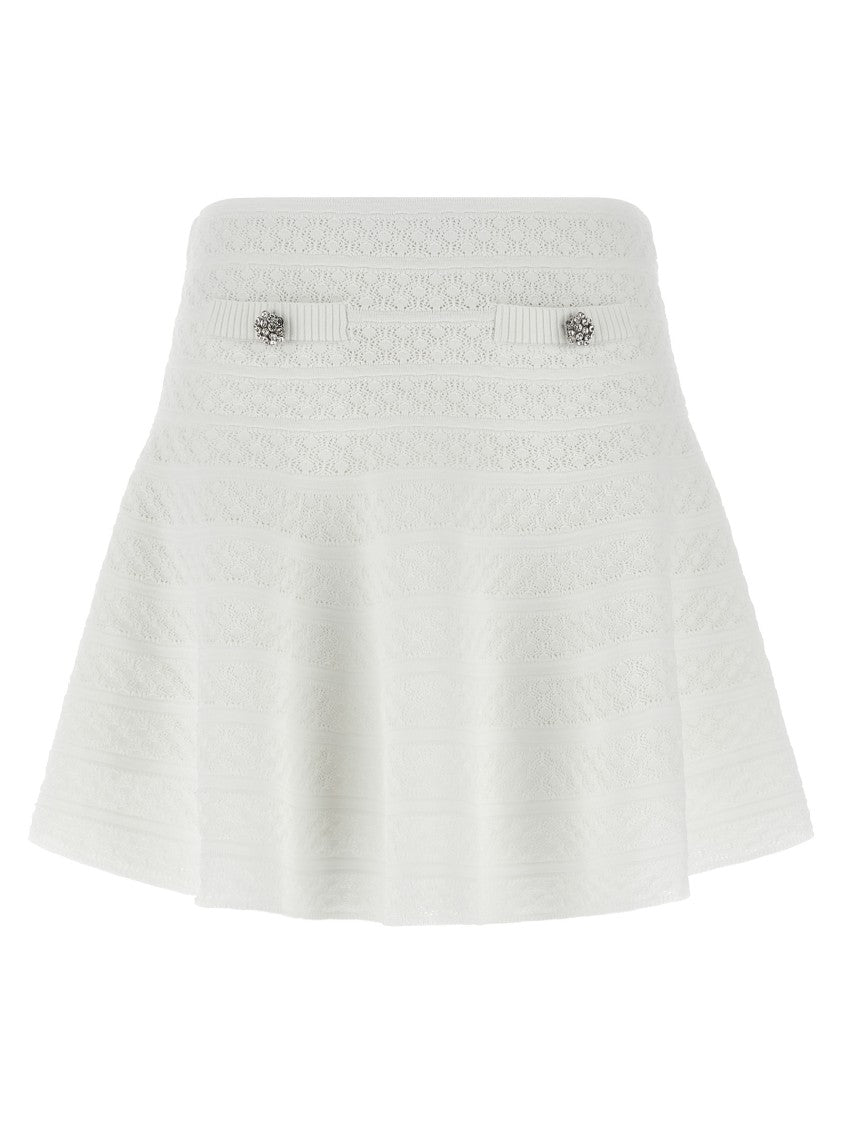 Self-Portrait 'Pointelle Knit' Mini Skirt