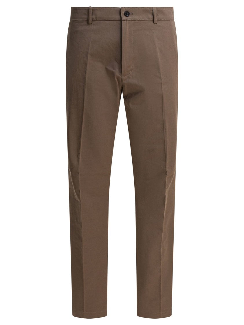 Burberry Fitted Cotton Chino Pants