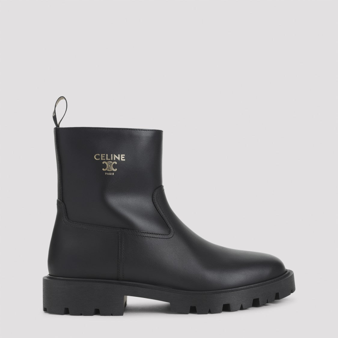 Celine Black Calf Leather Ankle Boots