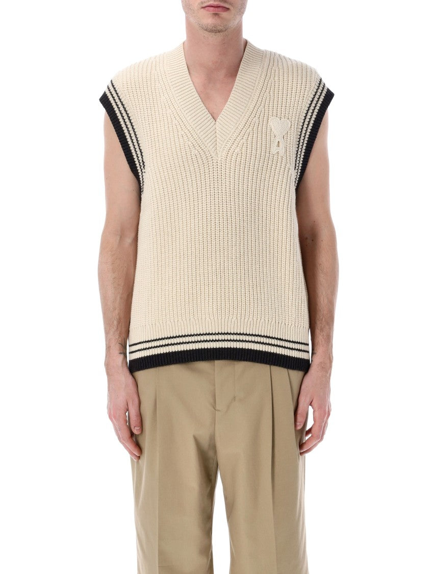 Ami Paris Ami De Coeur V Neck Gilet