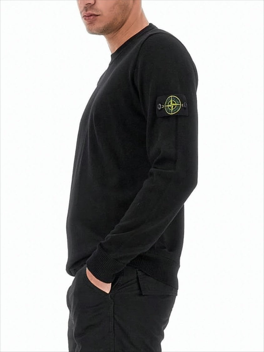 Stone Island Classic Black Wool Knit Sweater