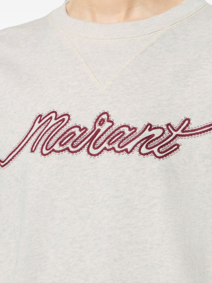 Isabel Marant Étoile Grey Relaxed Fit Embroidered Logo Sweater