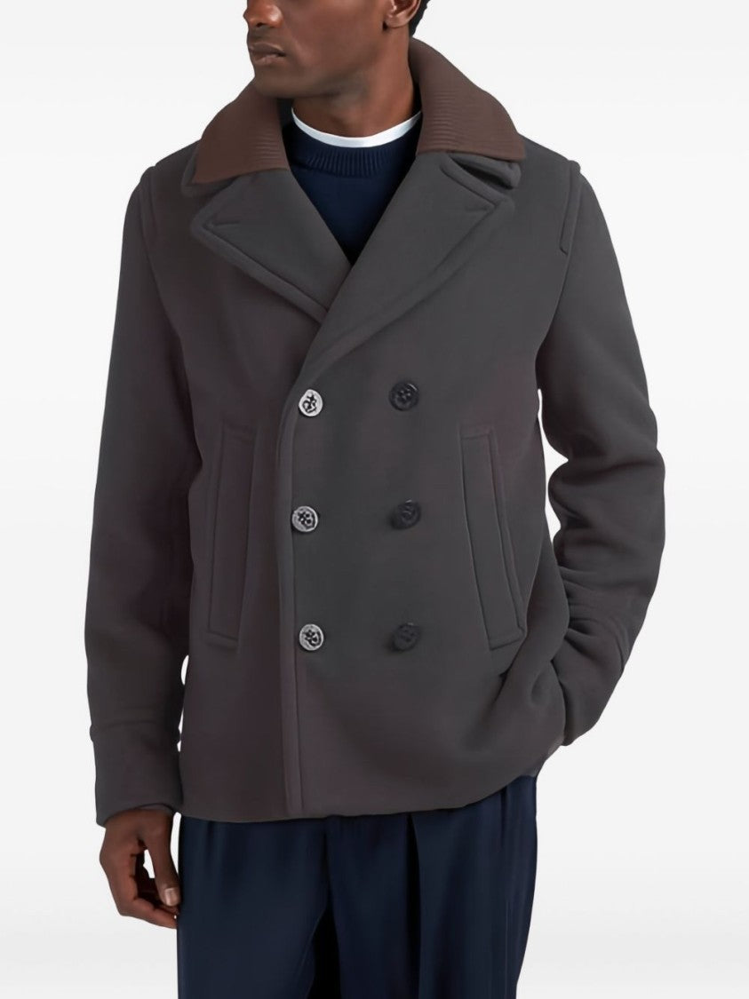 Paul & Shark Double-Breasted Ribbed-Collar Peacoat