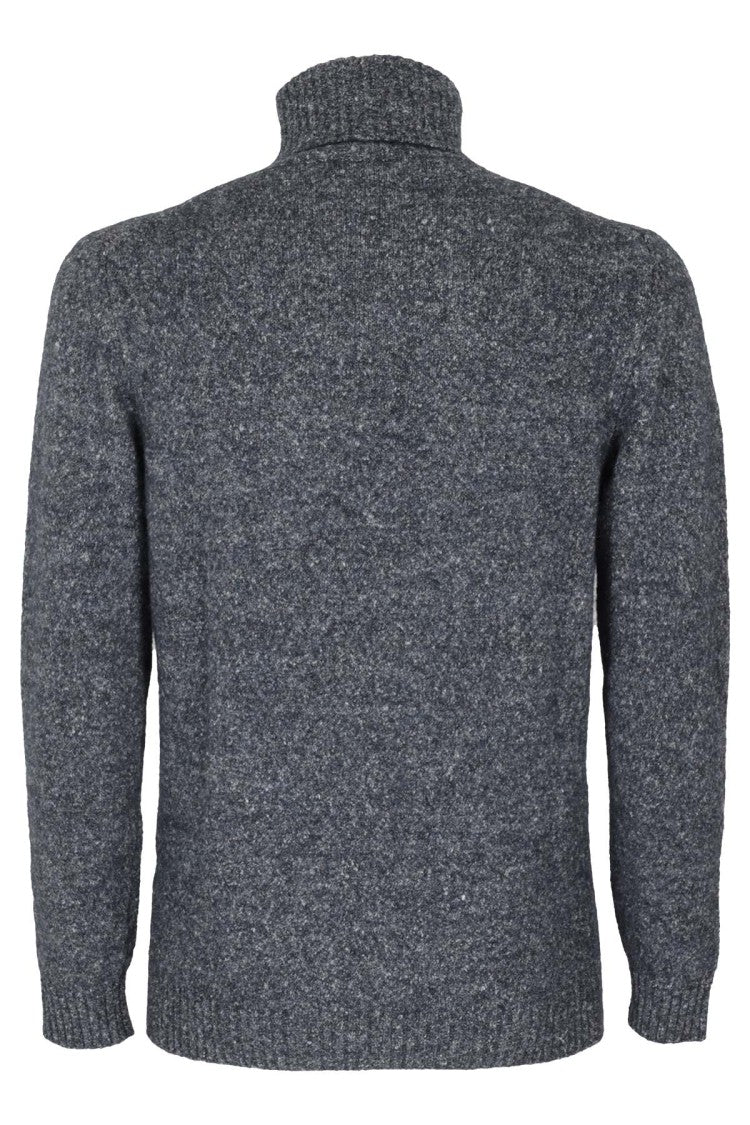 Kangra Blue Ribbed Alpaca-Blend Turtleneck Sweater