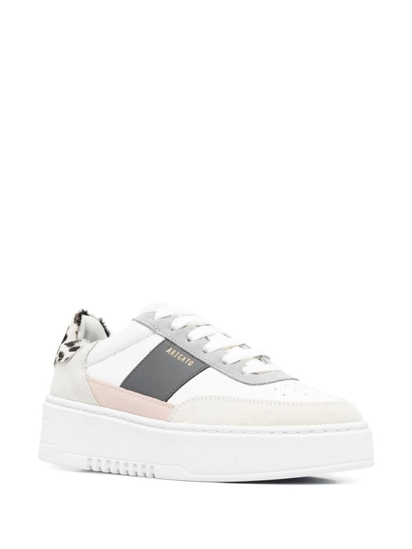 Axel Arigato White Orbit Vintage Animal Print Chunky Sole Leather Sneakers