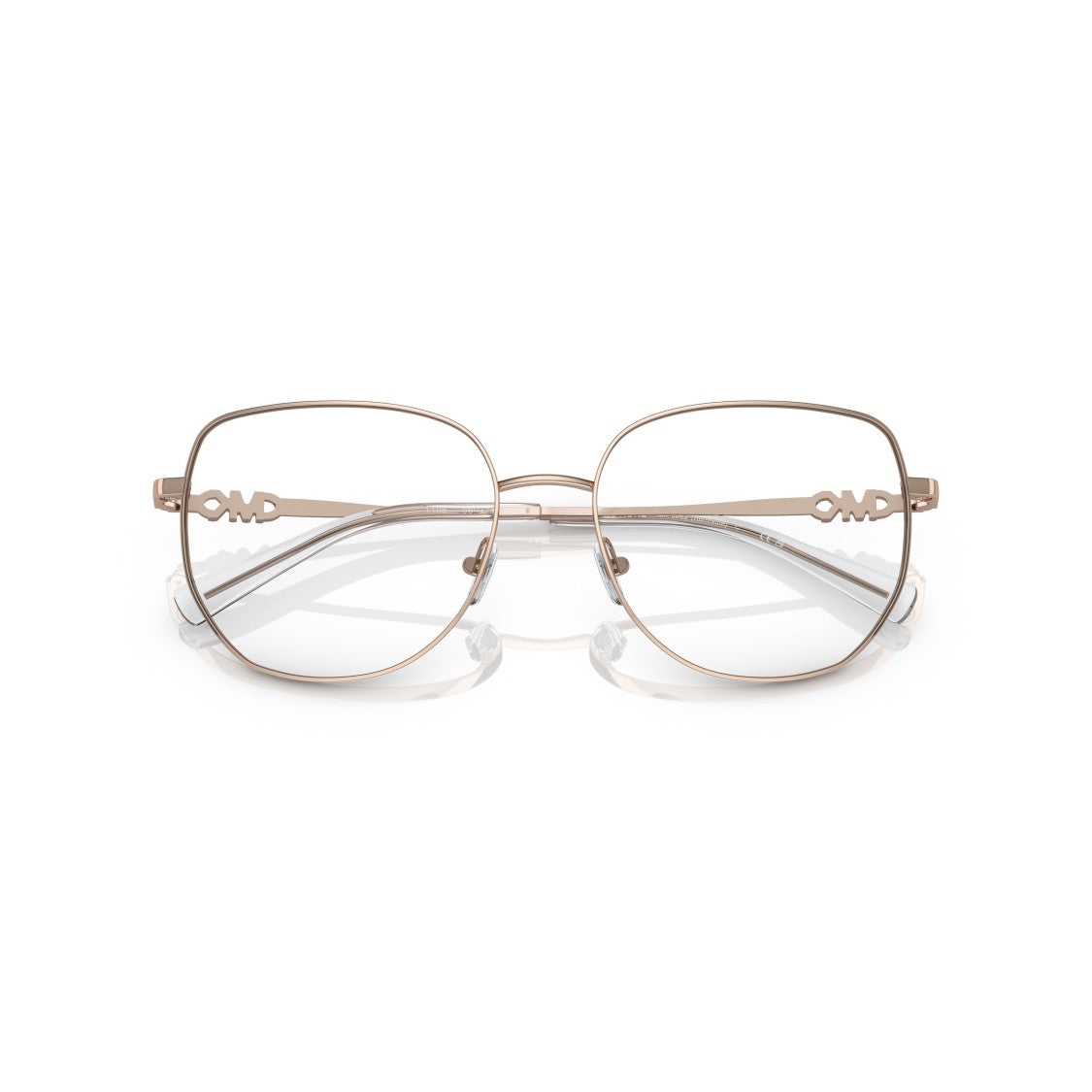 Michael Kors 0Mk3062 Gold Metal Frame Square Eyeglasses With Cut-Out Logo