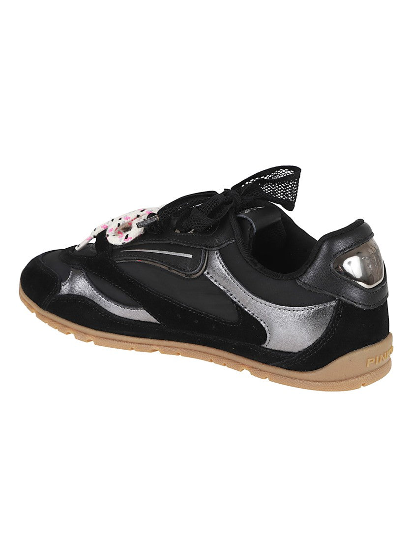 Pinko Leather Sneakers With Textured Accents