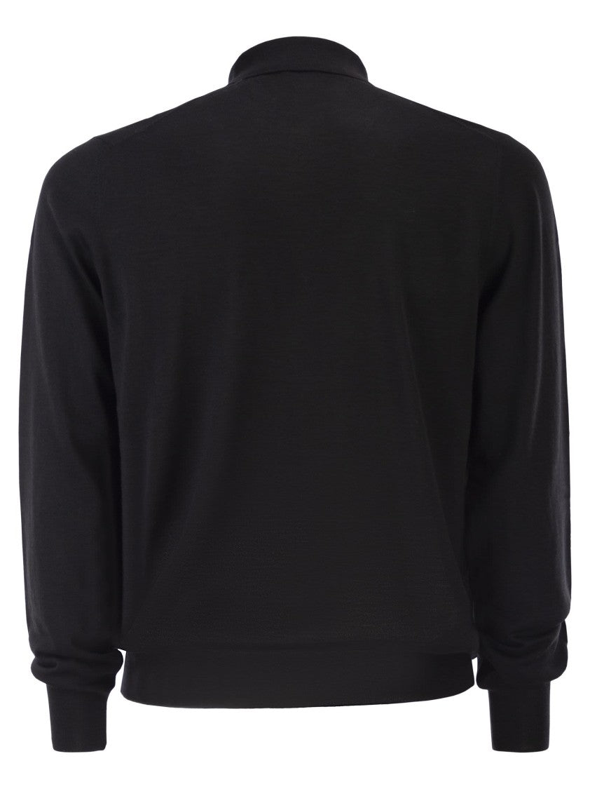 Kiton Long-Sleeved Wool Polo Shirt