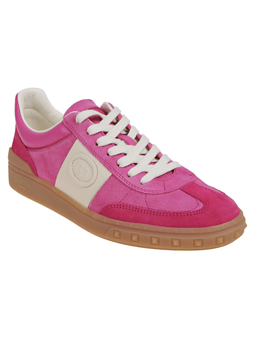 Valentino Vibrant Pink Calf Suede Sneakers