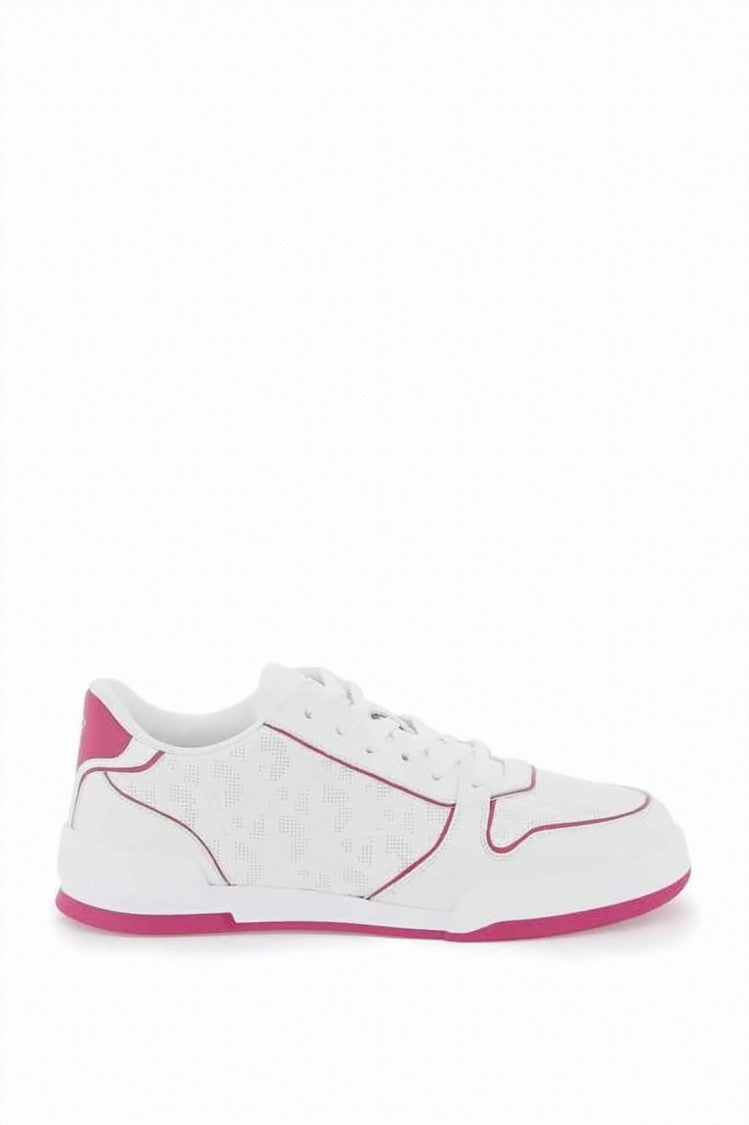 Dior Low-Top White Sneakers With Vibrant Pink Accents