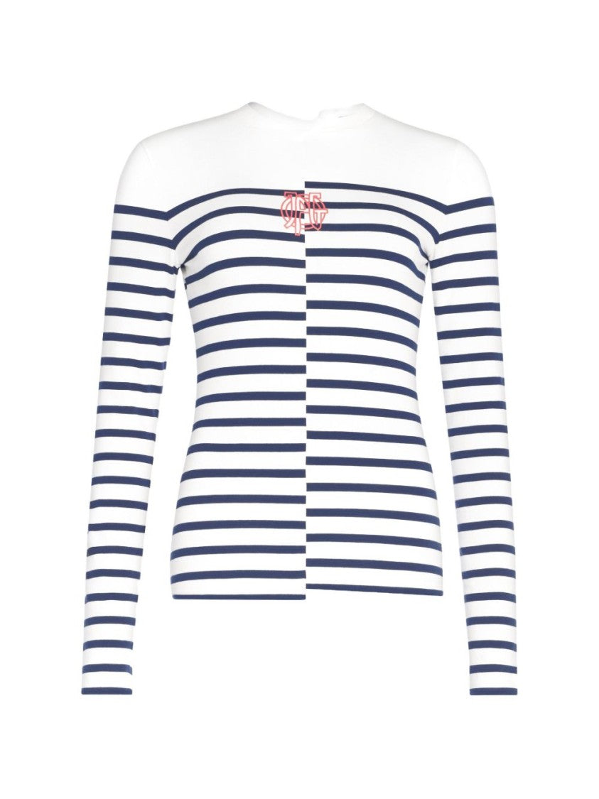 Jean Paul Gaultier Half-And-Half Striped Long-Sleeved Top