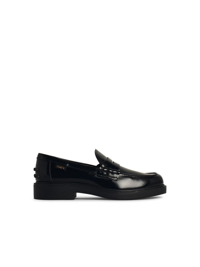Tod's Black Leather Loafers