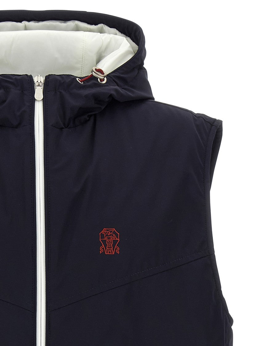 Brunello Cucinelli Water-Repellent Technical Fabric Hooded Vest