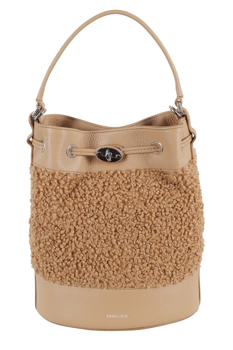 Zanellato Teddy Effect Shoulder Bag With Adjustable Strap