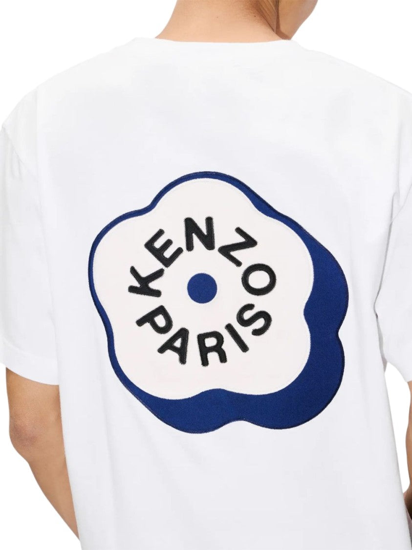 Kenzo White Graphic Short-Sleeve T-Shirt With Abstract Floral Design