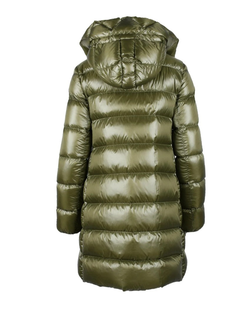 Annie Paris Long Puffer Jacket - Green