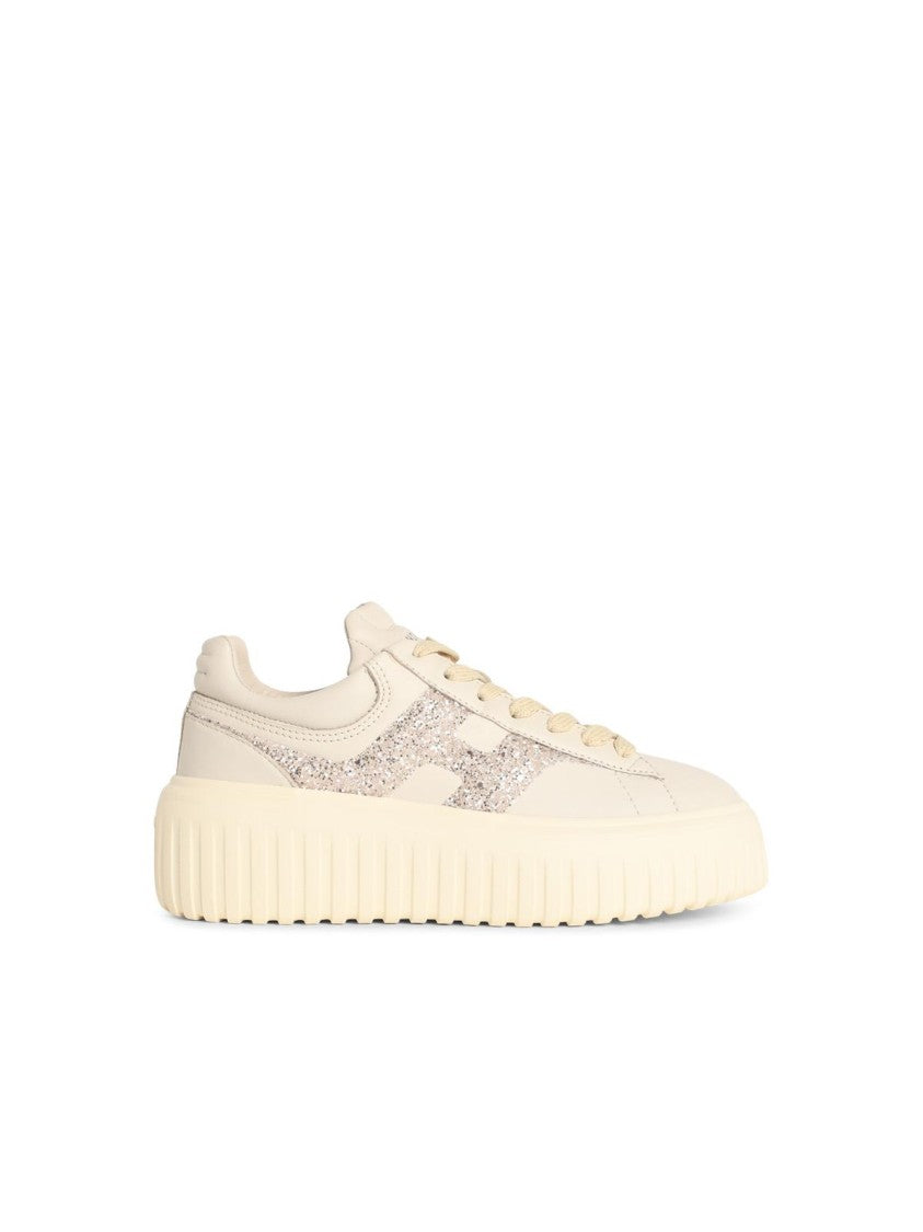 Hogan 'H-Stripes' White Leather Sneakers