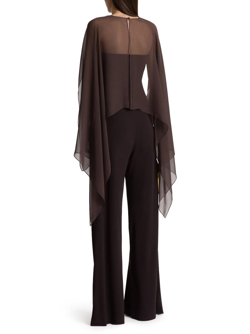 Alberta Ferretti Fitted Strapless Top With Dramatic Sheer Overlay