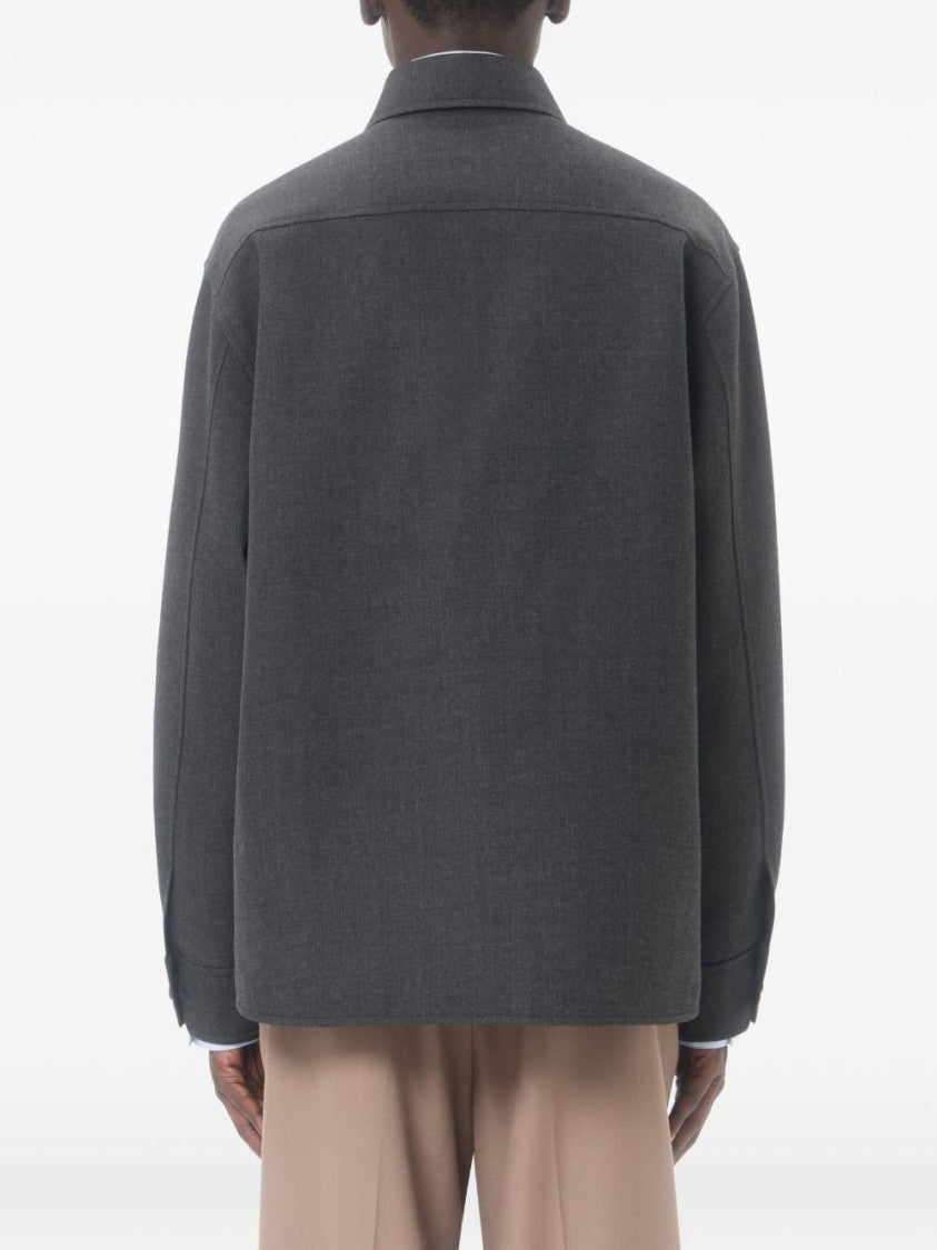 Valentino Garavani Black Boxy V-Emblem Classic Collar Jacket