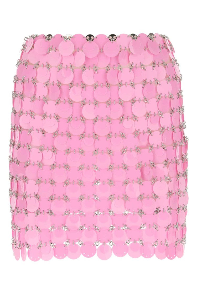 Paco Rabanne Pink Maxi Sequins Mini Skirt