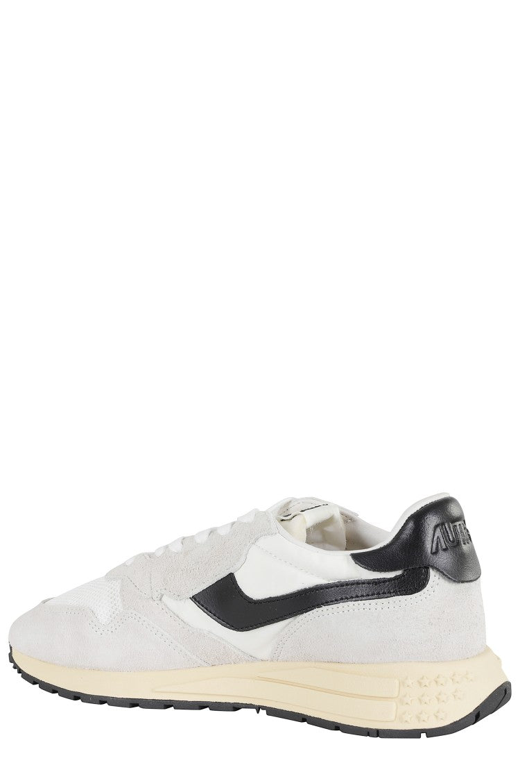 Autry White Reelwind Low Side-Logo Suede Sneakers
