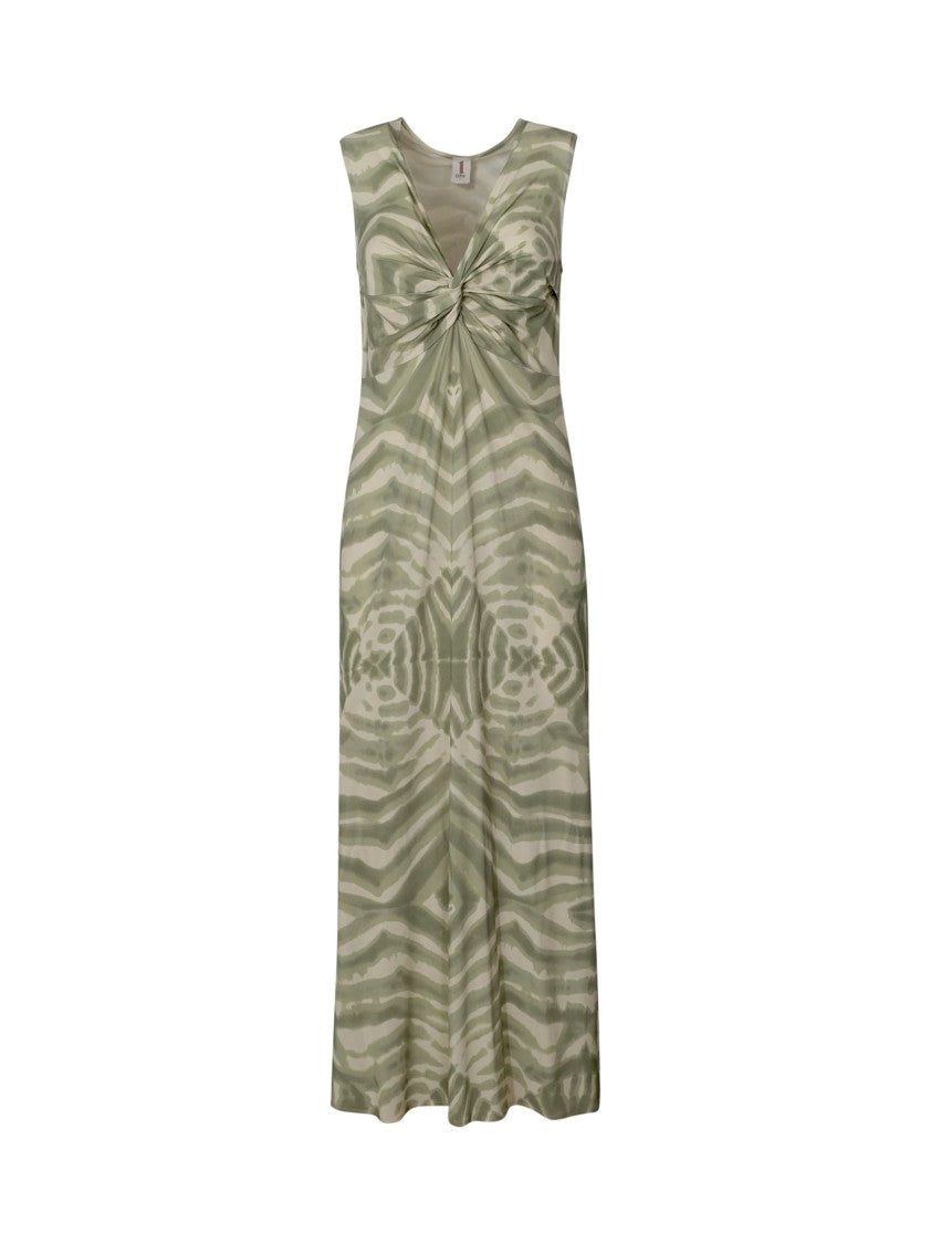One Ff-0030-0130 Multicolor Viscose Long Dress