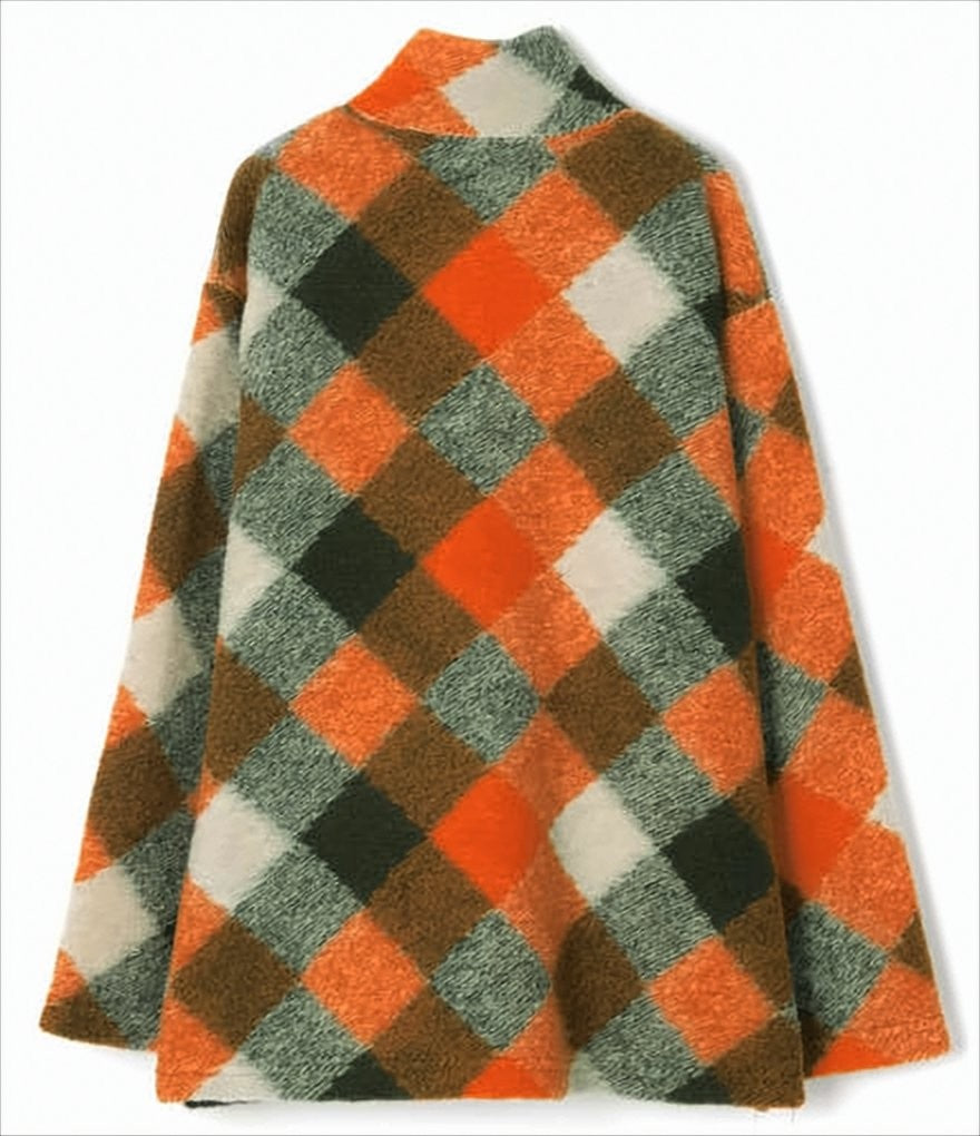 Engineered Garments Oversized Checkered Long-Sleeve Top With Half-Zip Collar