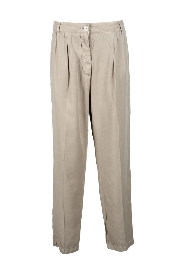 Replay High Waist Wide Palazzo Pants With Pleated Detailing