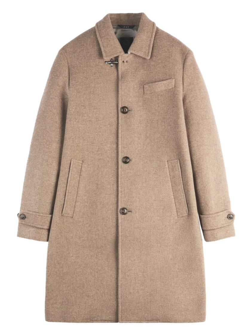 Fay Bottoned Wool Coat With One Hook