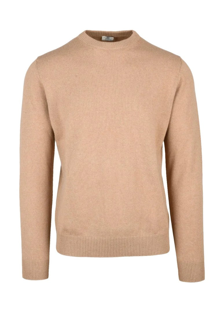Luigi Borrelli Napoli Beige Fine-Knit Cashmere-Silk Blend Pullover