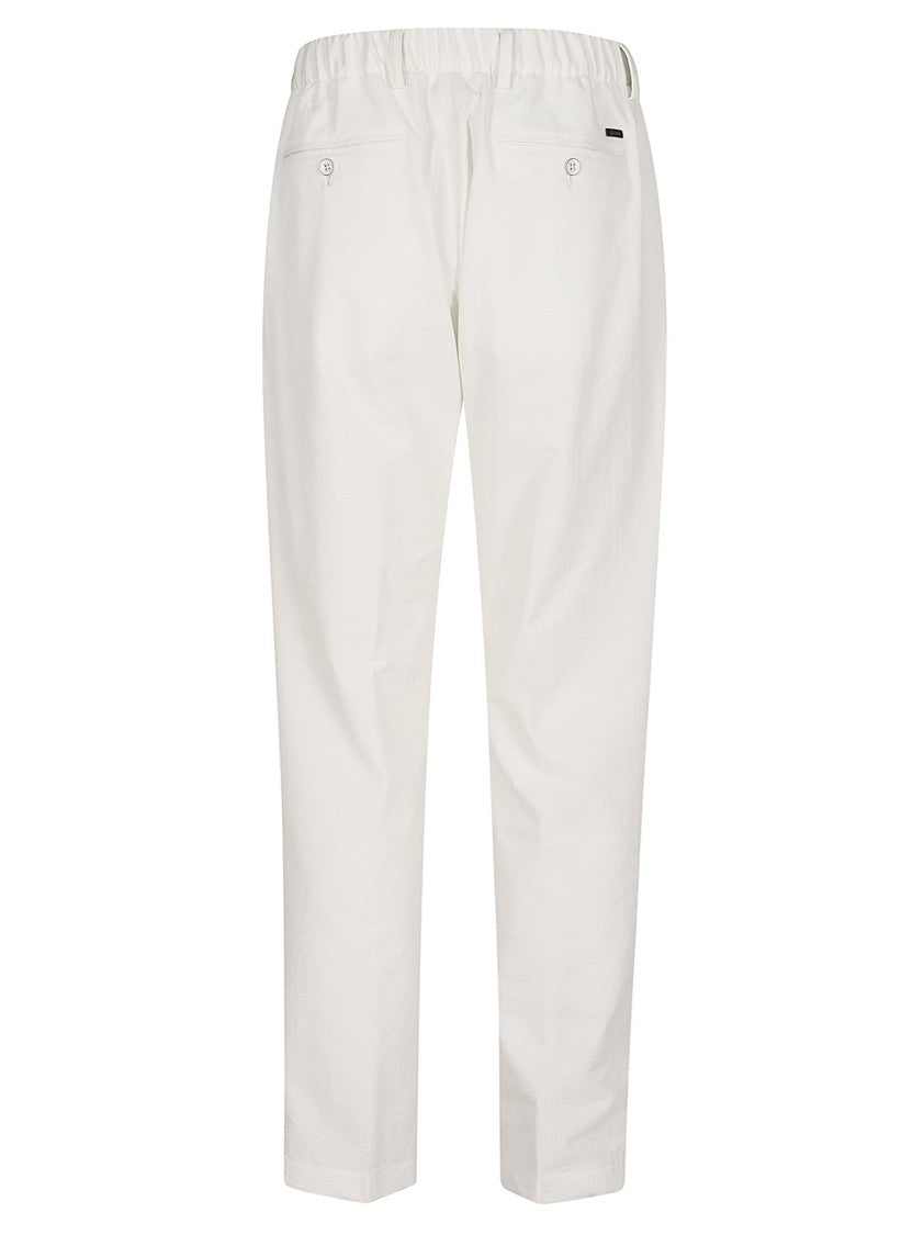 Herno Technical Seersucker Chino Trousers With Relaxed Fit
