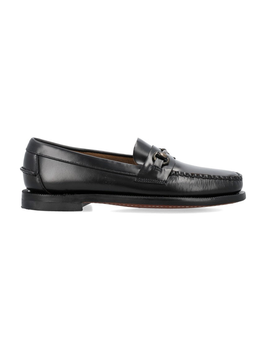 Sebago Black Classic Joe Hand-Stitched Leather Bit Loafer