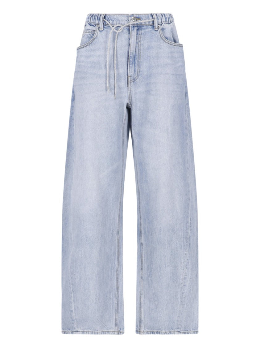 Alexander Wang High-Waisted Light Blue Denim Balloon Joggers