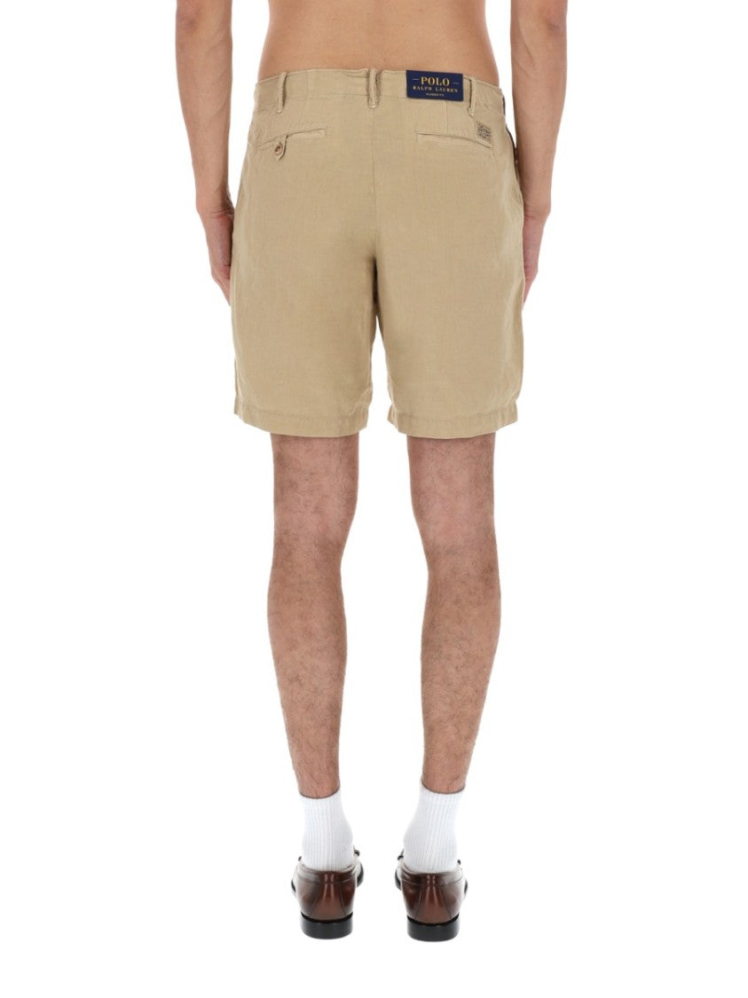 Polo Ralph Lauren Linen-Cotton Straight Cut Mid-Thigh Shorts