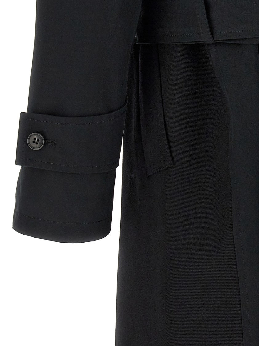 Mm6 By Maison Margiela Virgin Wool Trench Coat With Signature Details