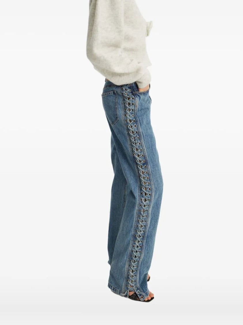 Rotate Birger Christensen Laced Straight Leg Jeans