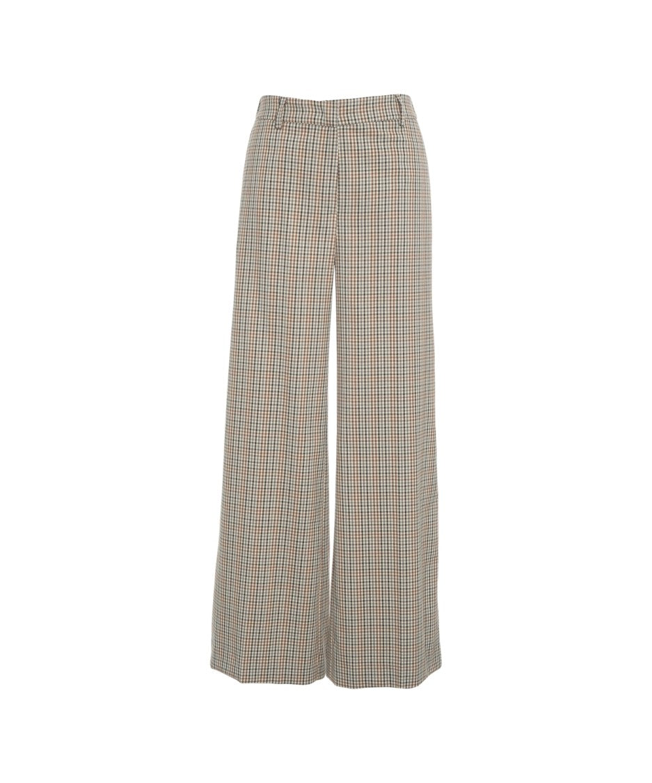 Kaos Palazzo Pants With Checked Pattern