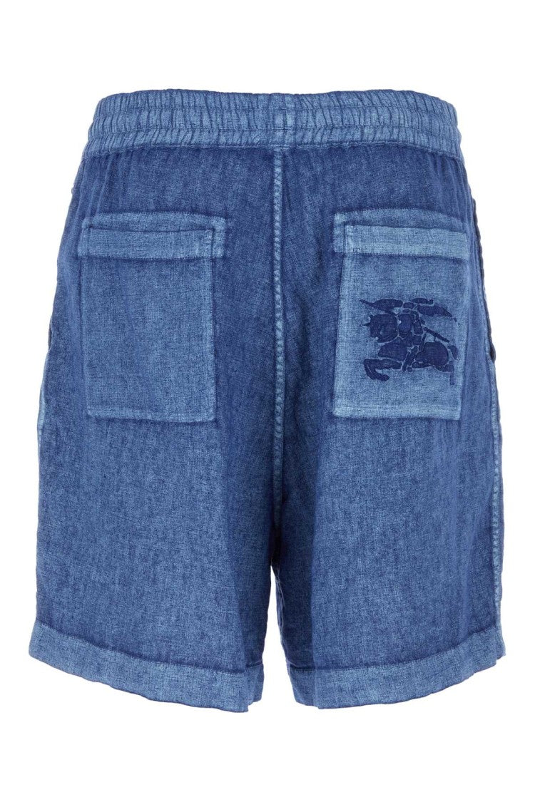 Burberry Blue Linen Bermuda Shorts