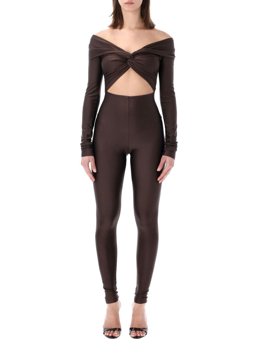 The Andamane Stretch Off-Shoulder Cut-Out Jumpsuit