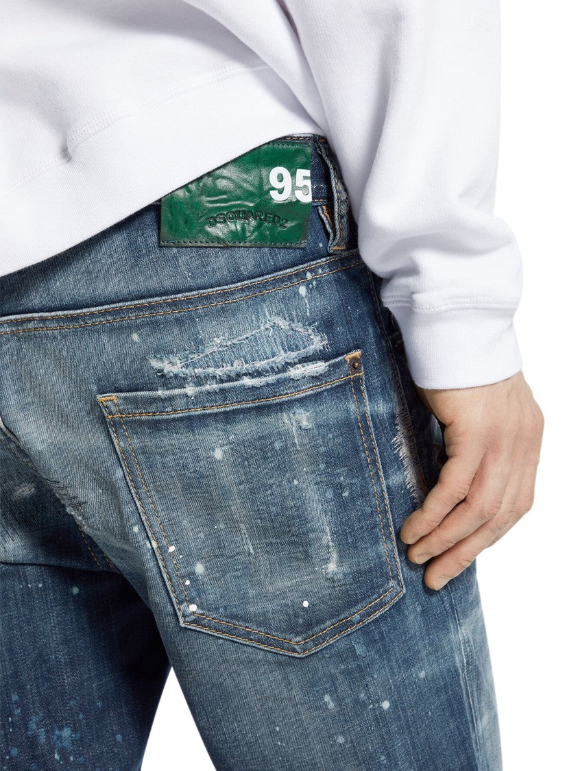 Dsquared2 Slim-Fit Distressed Denim Jeans With Artistic Details
