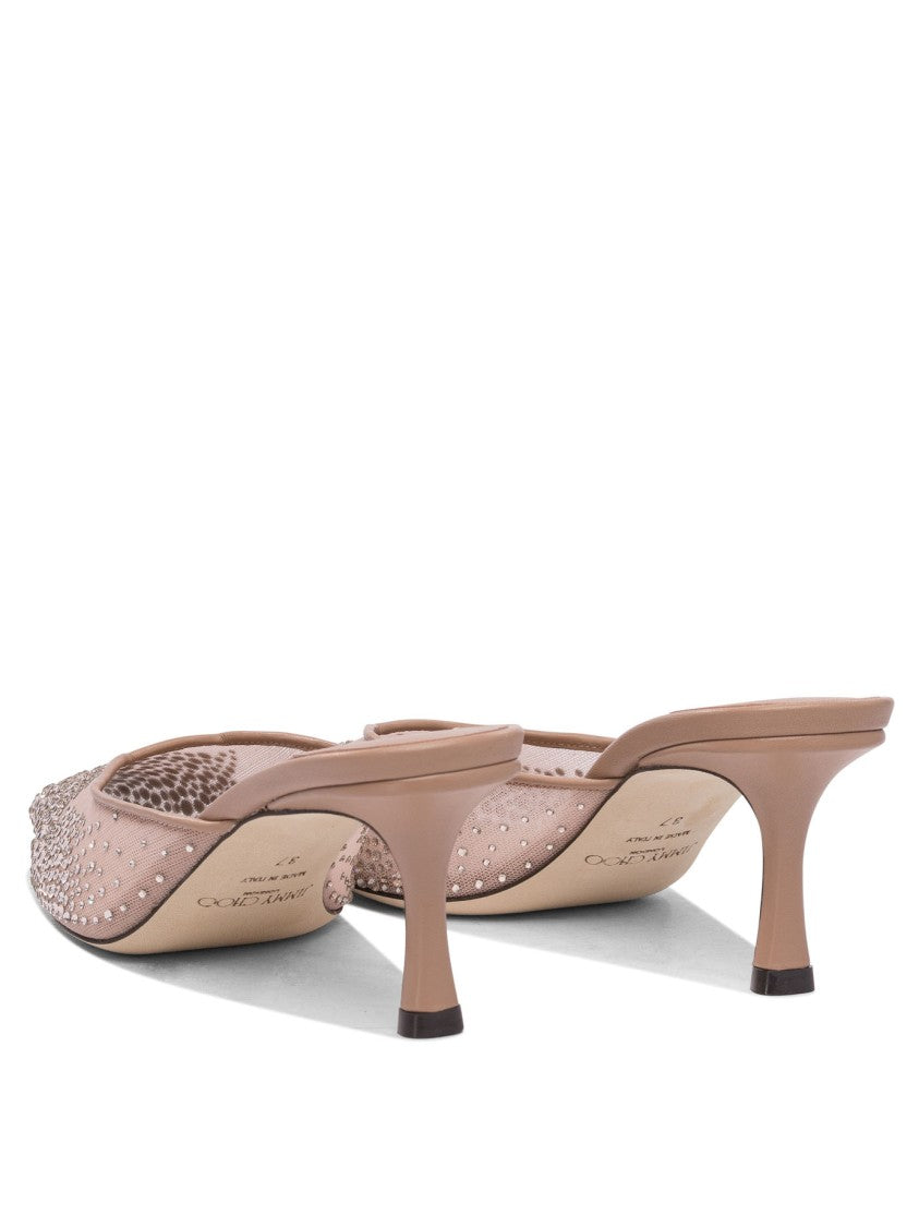 Jimmy Choo Embellished Leather Sandals With Pointed Toe