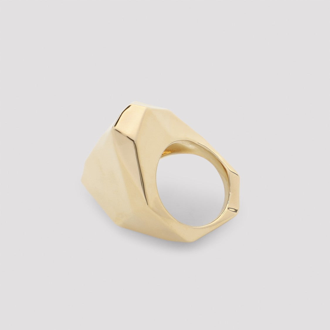 Lanvin Cubic Metal Gold Brass Ring