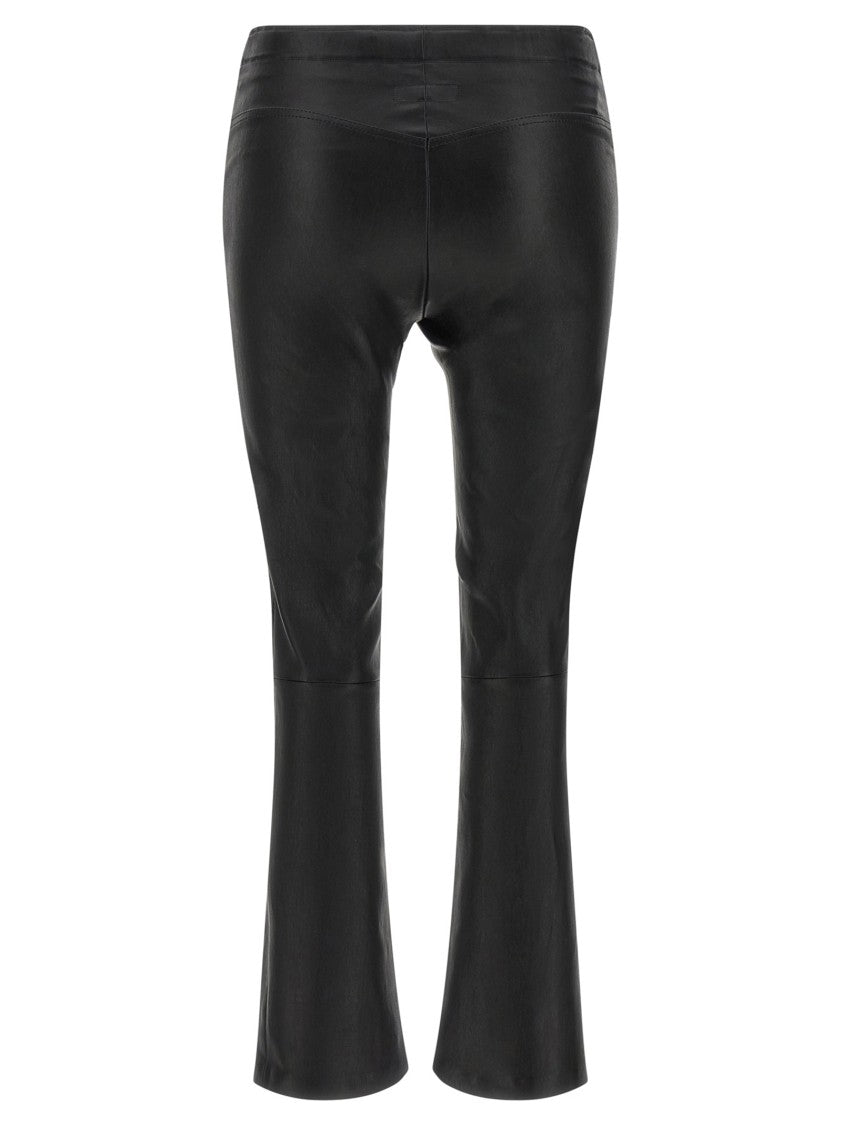 Stouls Slim Leather Trousers With Cropped Length