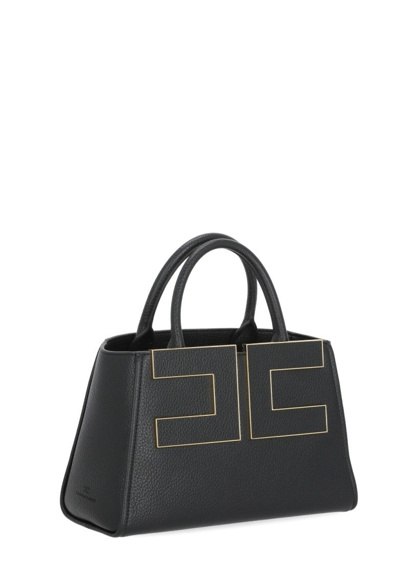 Elisabetta Franchi Leather-Effect Handbag With Gold Logo Detail