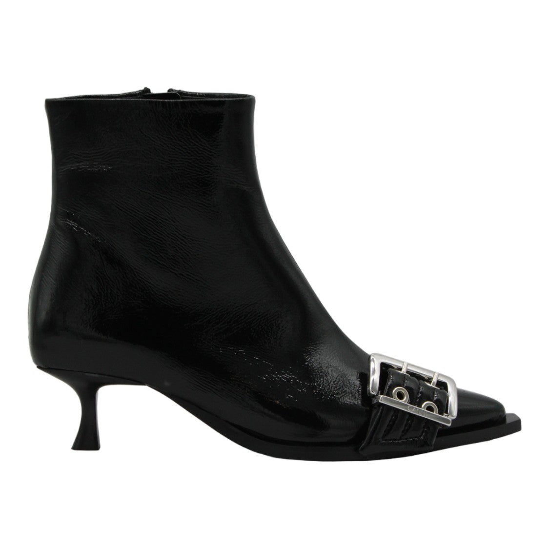 Ganni Glossy Black Boots With Pointed Toe