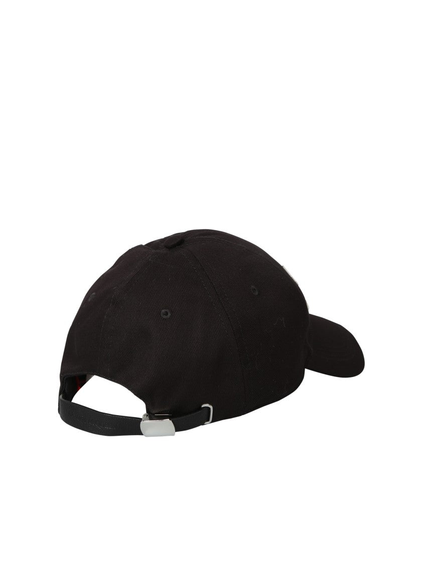 Alexander Mcqueen Black Embroidered Logo Hat