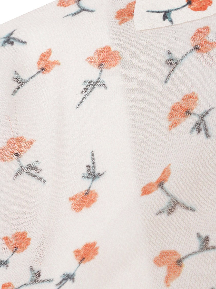 Jil Sander Short-Sleeved Fitted Floral Print Polo